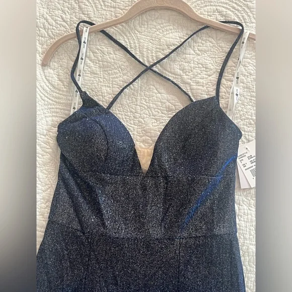 Sparkling Midnight Blue Prom Formal Event Wedding Guest STUNNING Dress, NWT! - Picture 5 of 13